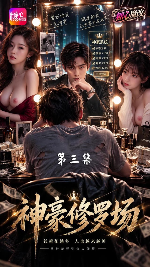 AI成人短剧 神豪修罗场 第3集 发小的意外之喜 醉酒青梅意外吻醒穷学生 のポスター