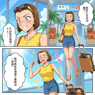 โปสเตอร์สำหรับ [咔哒咔哒] 贪吃的 Kojima，黑白分身，园子 [AI 生成]