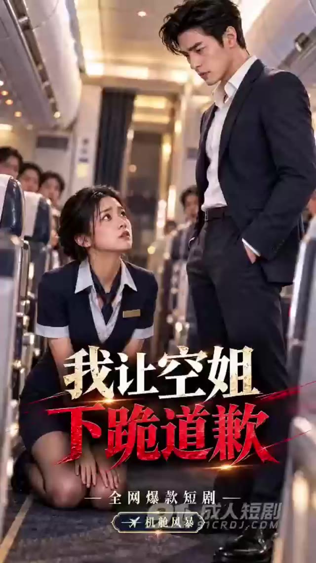 AI成人短剧 我让空姐下跪道歉 第1集 空姐因餐车碰撞被迫下跪并遭机舱内凌辱