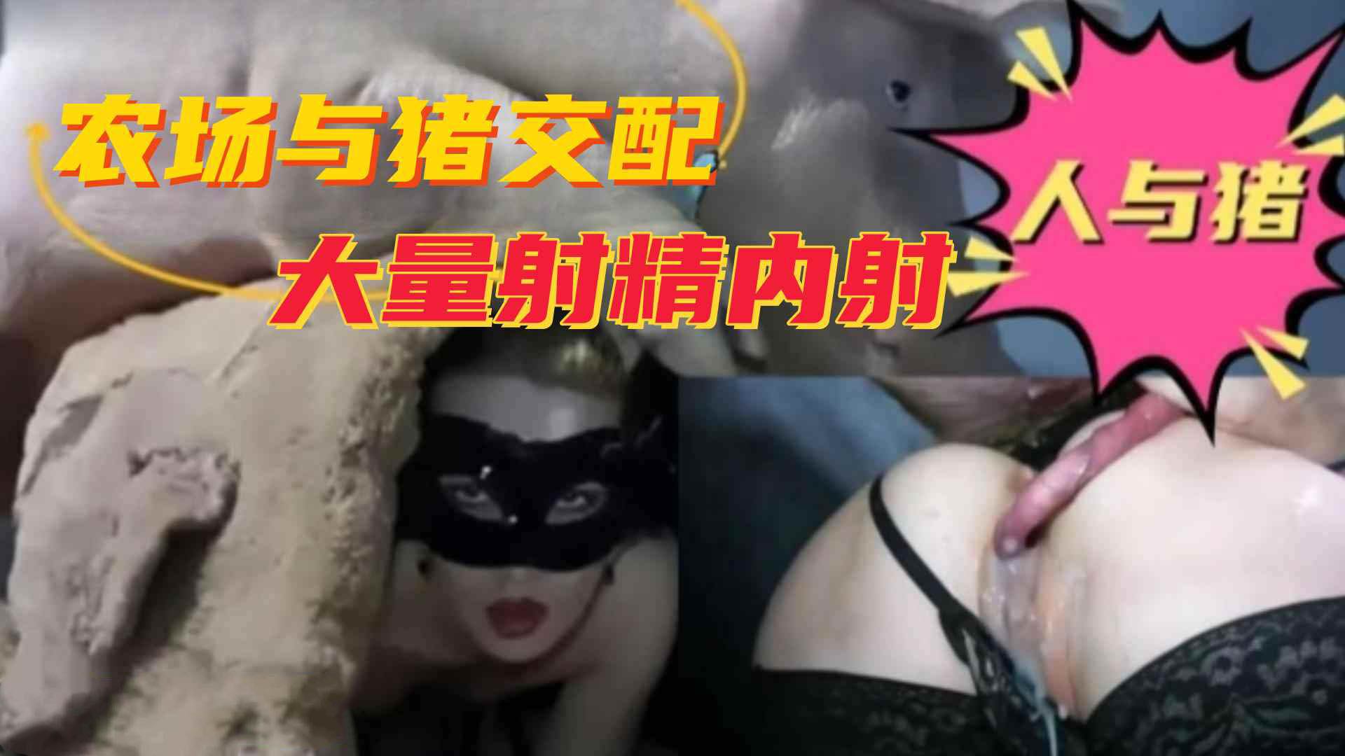 【人与猪】农场与猪交配，大量射精内射 のポスター