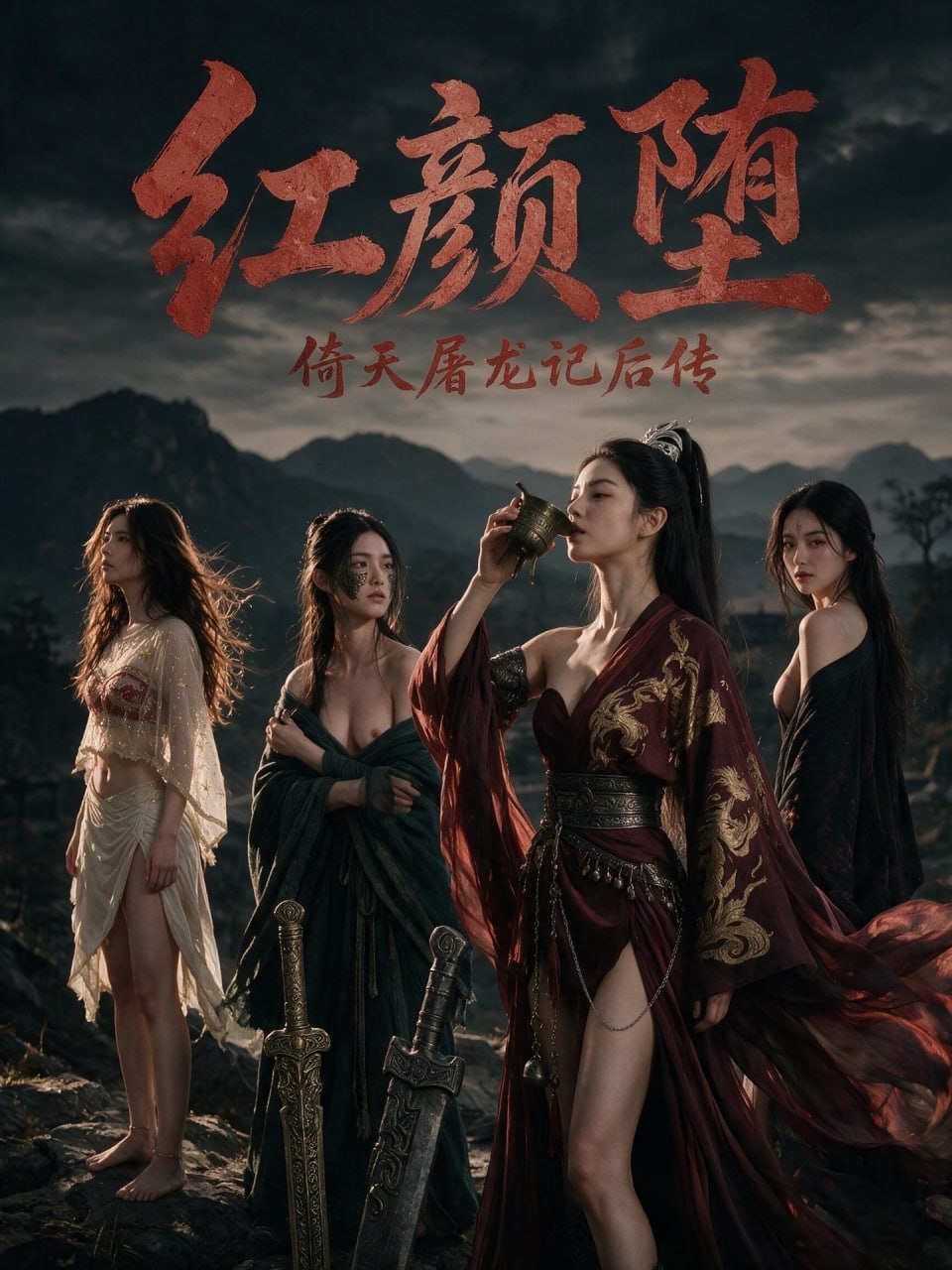 AI成人短剧 倚天屠龙记后传红颜堕 第1集 光明顶背后的故事 激情无限的肉欲交欢