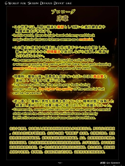 G-World for Skyrim Devious Device like #081 Goo Research のポスター