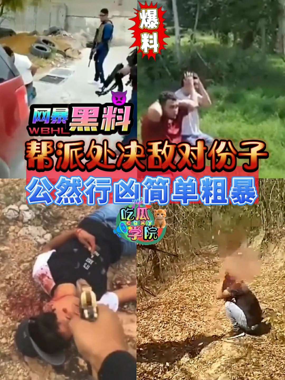 โปสเตอร์สำหรับ 【网暴黑料】帮派处决敌对份子，公然行凶简单粗暴