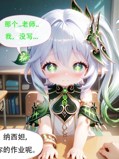 Плакат для 不写作业的纳西妲