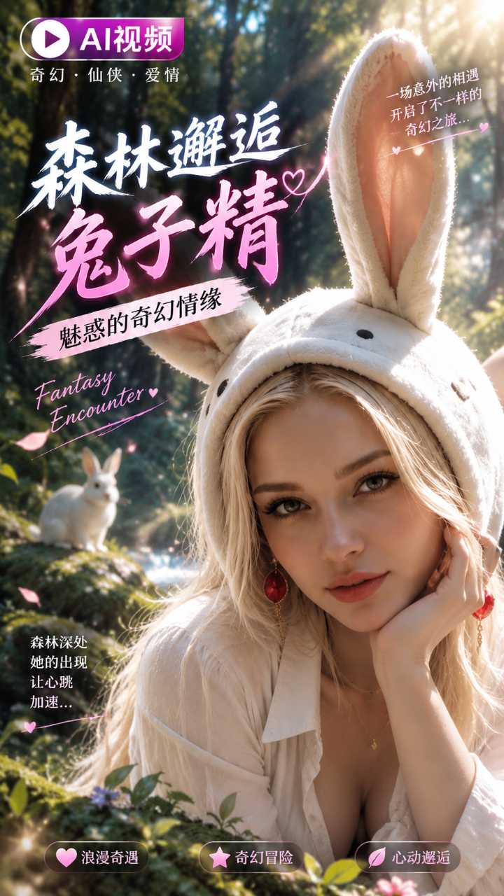 在森林裡和性感兔子精瘋狂做愛