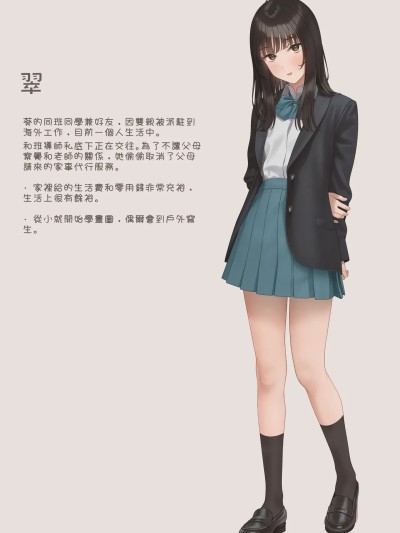 Áp phích cho 在家试穿泳衣的绿及绿的角色介绍 差分