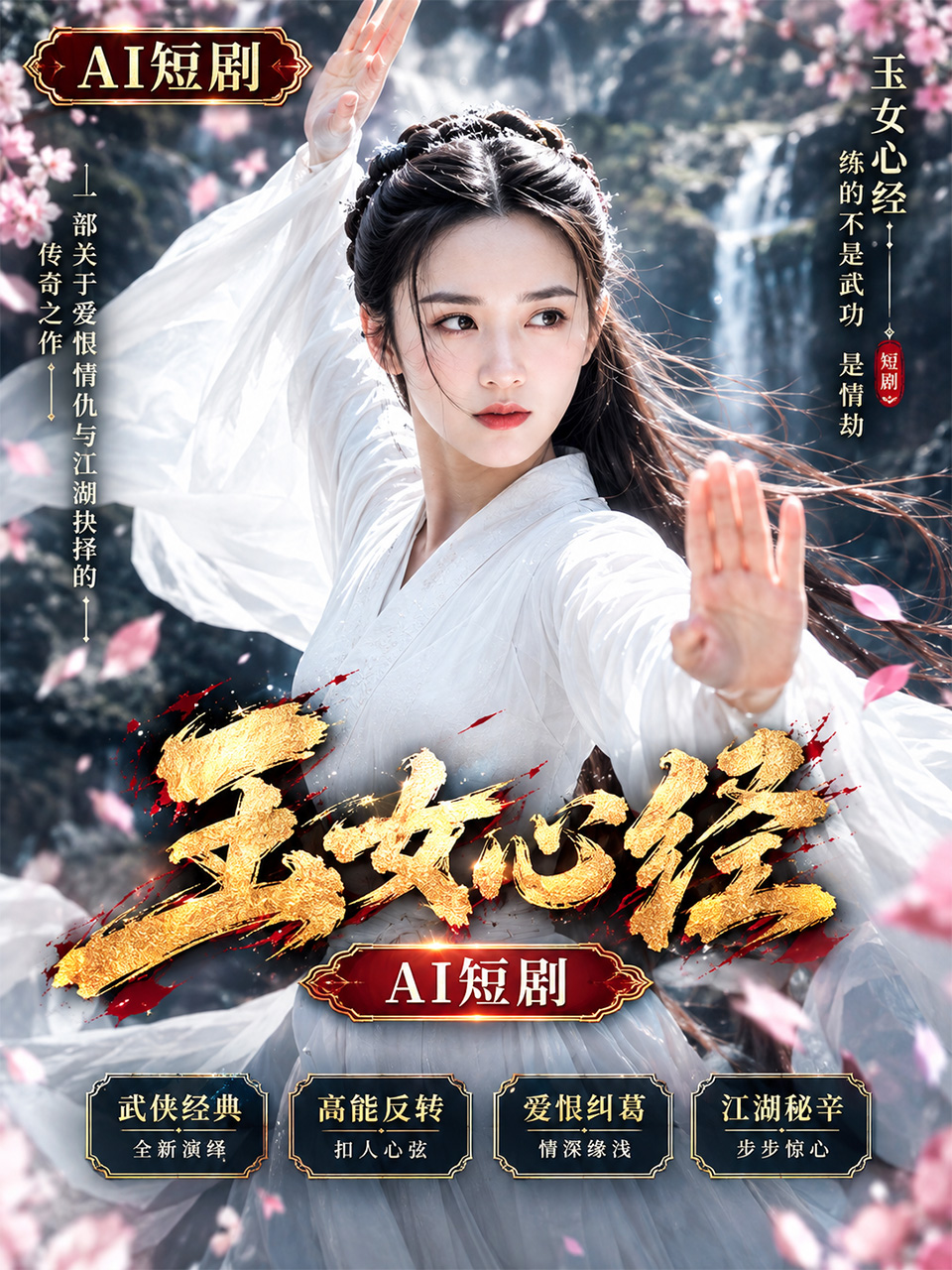 Poster for Jade Maiden Heart Sutra: Night of Sin - A stunningly beautiful maiden, completely letting her guard down in a private room late at night, revealing her alluring charm. AI adult content with visually striking scenes that will make your heart race. AI short drama.